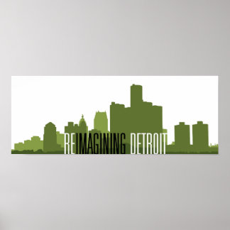 Toon het Poster van het Detroit (24"x9") opnieuw o