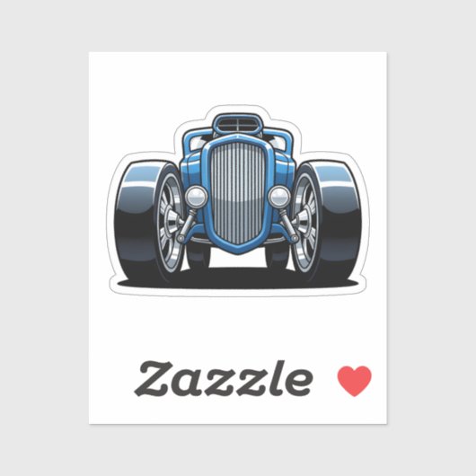 Toon Hotrod Art  Sticker (Vel)