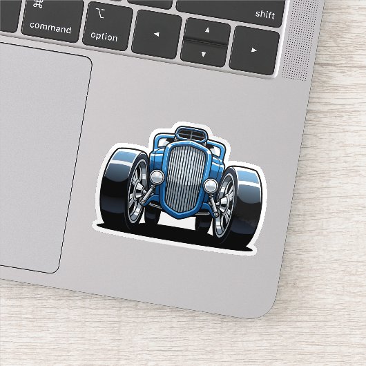 Toon Hotrod Art  Sticker (Detail)