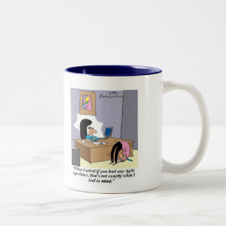 Toon je behendige vaardigheden aan! tweekleurige koffiemok