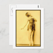 Toon Meisje Risque Franse Danser Briefkaart (Voorkant / Achterkant)