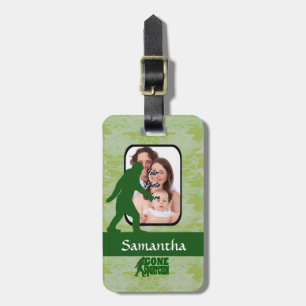 Toon squatchin fotosjabloon bagagelabel