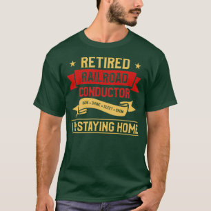 Toon van de aftredingslocomotief voor spoorwegbehe t-shirt