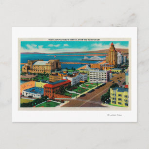 Toonaangevende Ocean Avenue met Auditorium Briefkaart