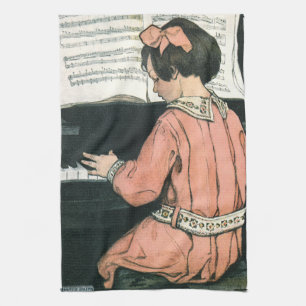 Toonladder door Jessie Willcox Smith, Pianomuziekm Theedoek