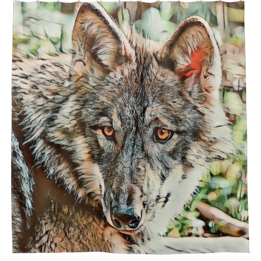 toonwolf douchegordijn (Voorkant)