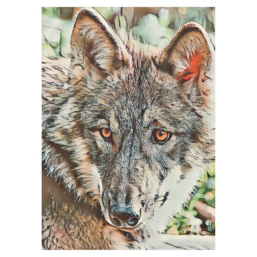 toonwolf tafelkleed (Voorkant)