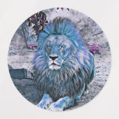 Toony lion blue labels (Design 1)