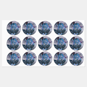 Toony lion blue labels
