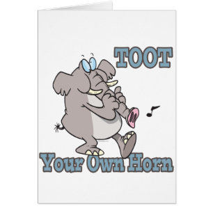 Toot je eigen hoorn romp olifant grappige cartoon