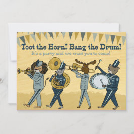 Toot the Horn - Marching Band Birthday Invite Kaart