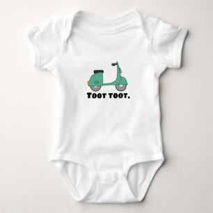 "toot toot" scooter hoorn schattig romper