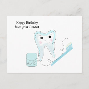 Tooth and Toothbrush Dental Design Briefkaart