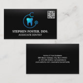 Tooth Doctor Logo | QR-code | Zwart patroon Visitekaartje (Voorkant / Achterkant)