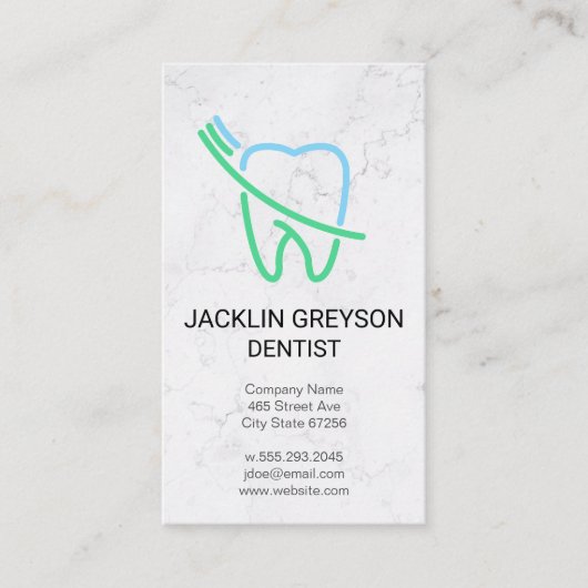 Tooth en Brush Logo Visitekaartje (Voorkant)