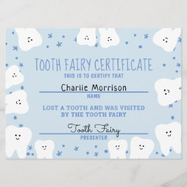 Tooth Fairy Certificate Boy Kaart