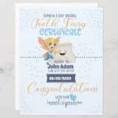 Tooth Fairy Certificate for boys Nursery Sign (Voorkant / Achterkant)