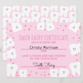 Tooth Fairy Certificate Girl Kaart (Voorkant / Achterkant)