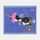 Tooth Fairy Dog Boston Terrier Pink Tutu Crown Fleece Deken (Voorkant (Horizontaal))