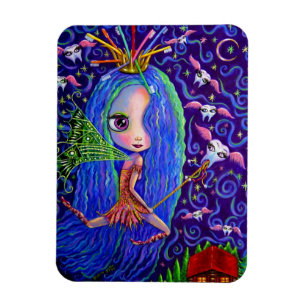 Tooth Fairy Doll Big Eyes and Toothborstel Crown Magneet