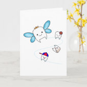 Tooth Fairy Gefeliciteerd Kaart (Gele Bloem)