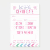 Tooth Fairy Keepomwille Certificate Girl Post-it® Notes (Voorkant)