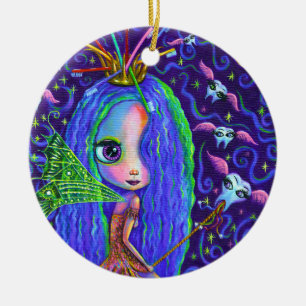 Tooth Fairy met Toothborstelkroonkroon en scharnie Keramisch Ornament