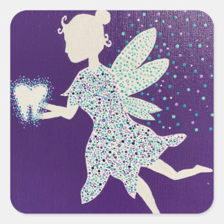 Tooth Fairy organizer Vierkante Sticker