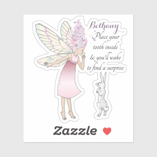 Tooth Fairy Poem Kinder gepersonaliseerde label (Vel)