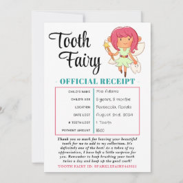 Tooth Fairy Receipt Tooth Loth Certificate Kaart