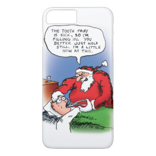 Tooth Fairy Santa Funny-kerstCartoon iPhone 8 Plus / 7 Plus Hoesje