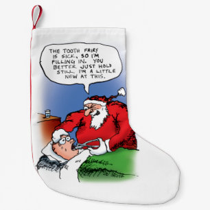 Tooth Fairy Santa Funny-kerstCartoon Kleine Kerstsok