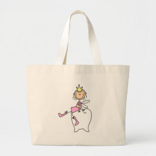 Tooth Fairy zit op een tandenzak Grote Tote Bag
