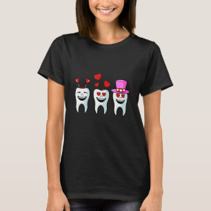 Tooth Hearts Valentijnsdag Cute Dentist Dental Hy T-shirt