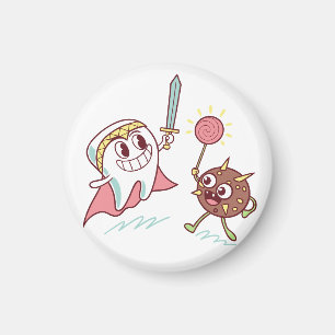Tooth Hero vs Bacteria Monster Fun Dental Cartoon Magneet