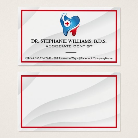 Tooth Logo tandheelkundige hulp | Tandheelkunde Visitekaartje (Voorkant /achterkant)