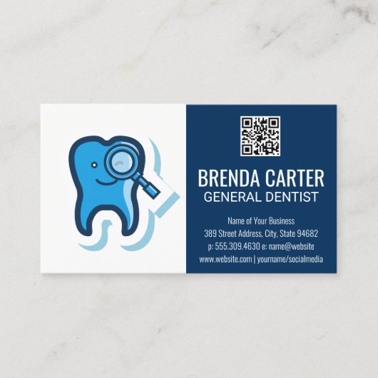 Tooth Logo | Visitekaartje QR-scancode (Voorkant)