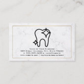 Tooth-pictogram | Achtergrond marmer Visitekaartje (Achterkant)