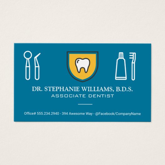 Tooth Shield Logo | Tand Visitekaartje (Voorkant)