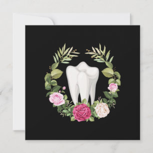 Tooth Teeth Flowers Dentist Dental Doctor Gift Kaart