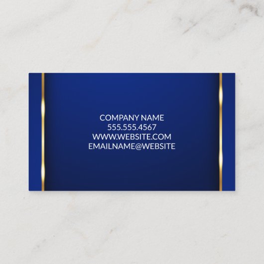 Tooth-vergrootpictogram | Gold Trim Blue Backgroun Visitekaartje (Achterkant)