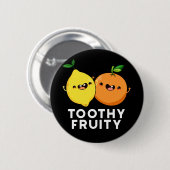Toothy Fruity Fruit Pun Dark BG Ronde Button 5,7 Cm (Voorkant /achterkant)