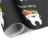 Toothy Fruity Funny Dental Pun Dark BG Cadeaupapier (Rol Hoek)
