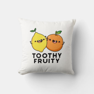 Toothy Fruity Grappig Fruit Pun Kussen