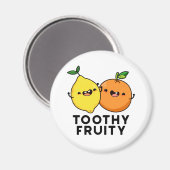 Toothy Fruity Grappig Fruit Pun Magneet (Voorkant / Achterkant)