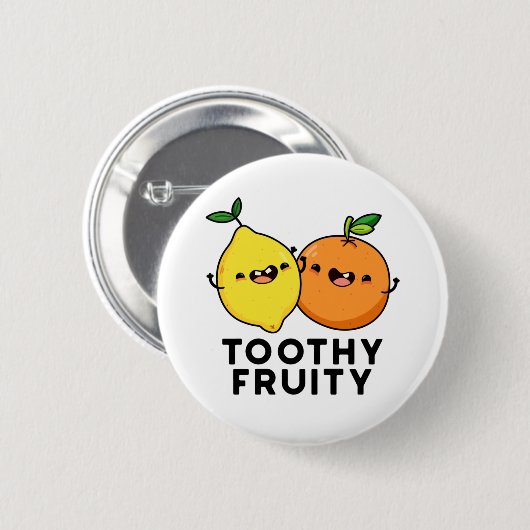 Toothy Fruity Grappig Fruit Pun Ronde Button 5,7 Cm (Voorkant /achterkant)