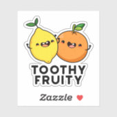 Toothy Fruity Grappig Fruit Pun Sticker (Vel)