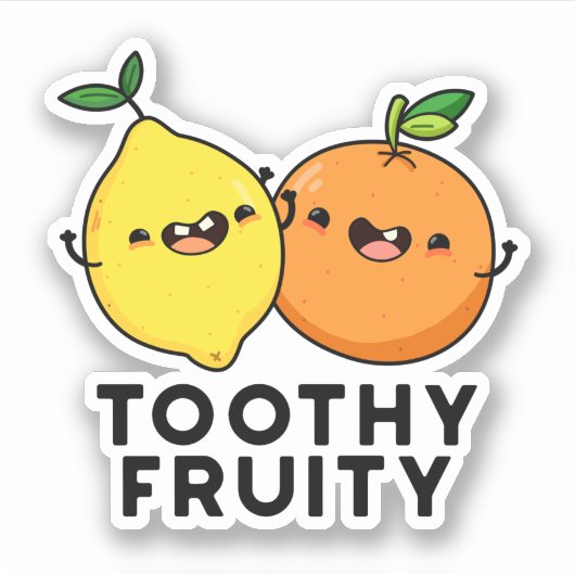 Toothy Fruity Grappig Fruit Pun Sticker (Voorkant)