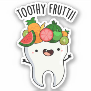 Toothy Fruity Grappige Tandpuns Sticker