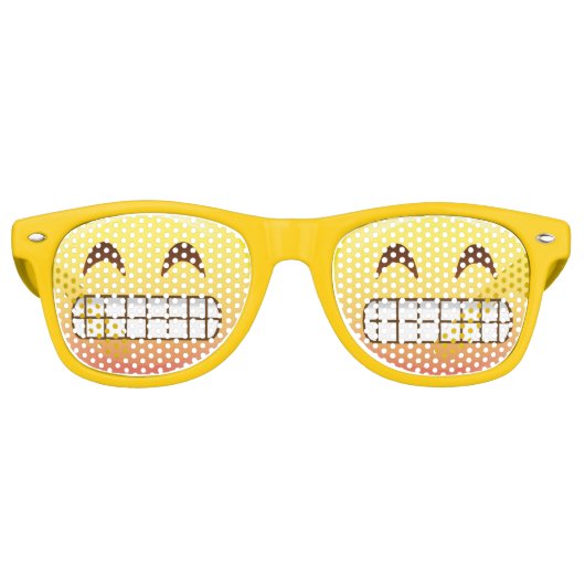 Toothy Grin Emoji Visage Smile Party Lunettes (Devant)